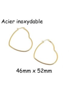BO Créole doré en forme de coeur en acier inox
