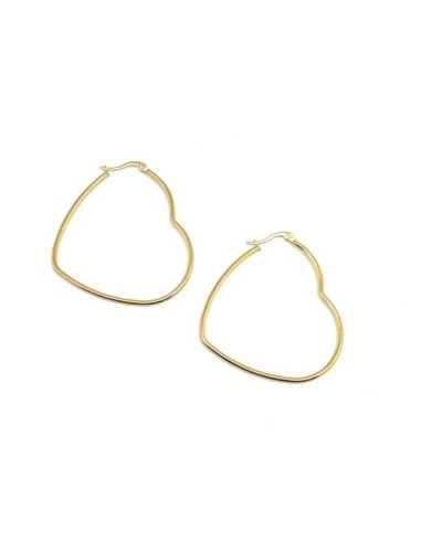 Boucle d'oreille doré en forme de coeur pas chère
