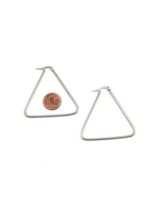 Support BO grande créole argenté triangle en acier inox 2