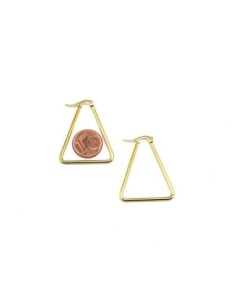 boucles d'oreilles créole forme triangle en acier inoxydable doré - Création DIY 2