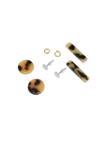 Boucle d'oreille acrylique écaille en acier inoxydable pas chère