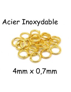 Anneaux de jonction doré en acier inoxydable 4mm
