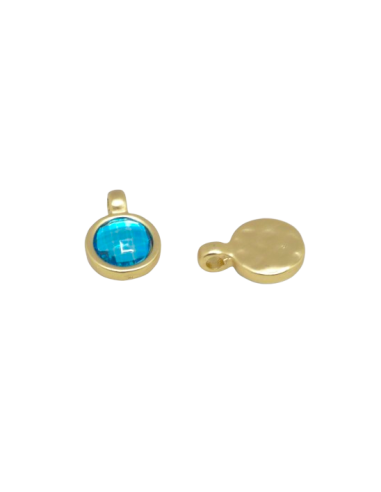 Petit médaillon doré et bleu turquoise pas cher