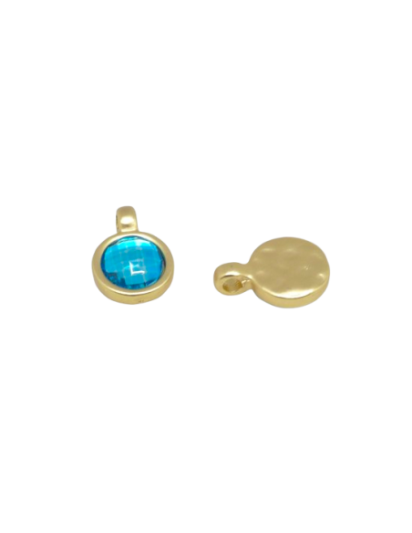 Petit médaillon doré et bleu turquoise pas cher