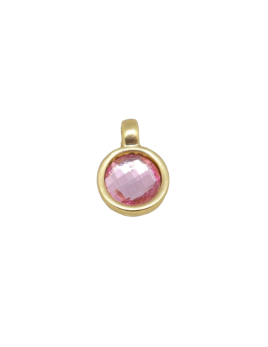 Petit pendentif doré pas cher avec strass rose pâle