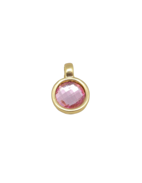 Petit pendentif doré pas cher avec strass rose pâle