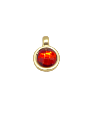 Médaillon doré avec strass rouge pas cher pour création DIY