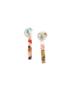 Kit boucles d'oreilles en résine, acrylique style écaille nacré avec support puce en acier inoxydable 2