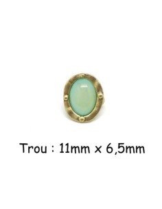 Perle slide doré pâle à gros trou pour cordon cuir