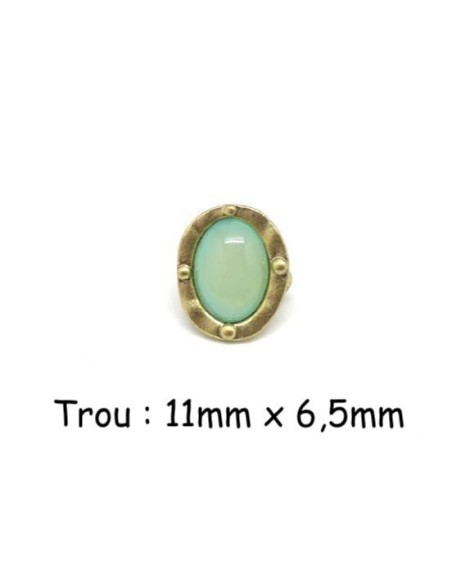 Perle slide doré pâle à gros trou pour cordon cuir