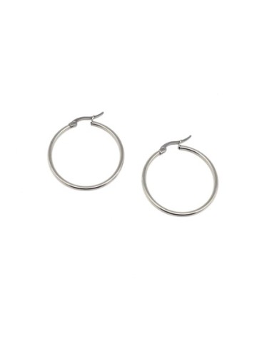 B0 créole 35mm argenté en acier inoxydable pas chère