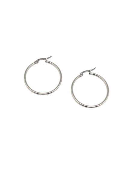 B0 créole 35mm argenté en acier inoxydable pas chère