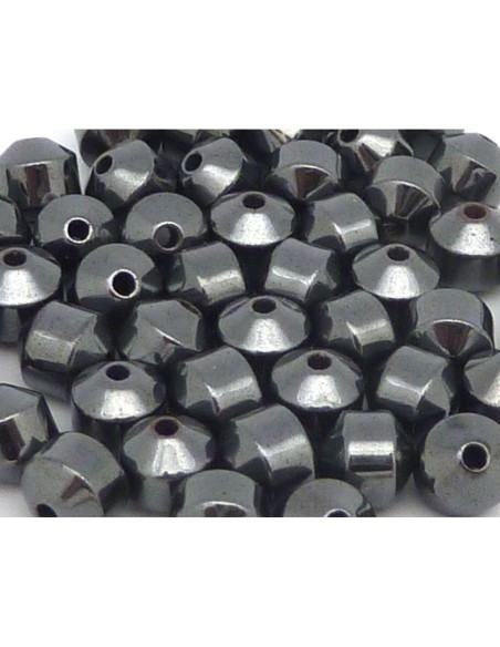 R-2 Perles hématite biconique, lisse 6mm