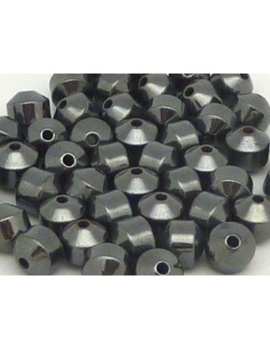 R-2 Perles hématite biconique, lisse 6mm