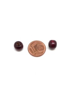 Perle en bois ronde 8mm rouge bordeaux 2