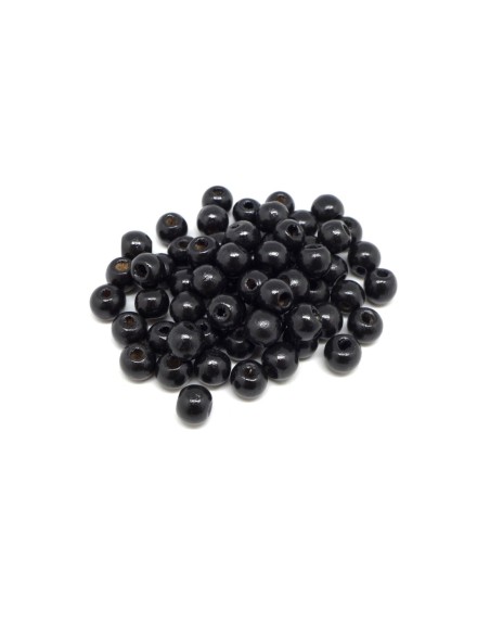 Perle en bois noire 8mm pas chère