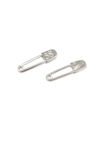 Breloque épingle à nourrice argenté en métal pas cher