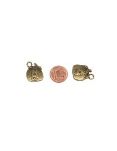 Petit pendentif porte monnaie antique bronze en métal pas cher 2
