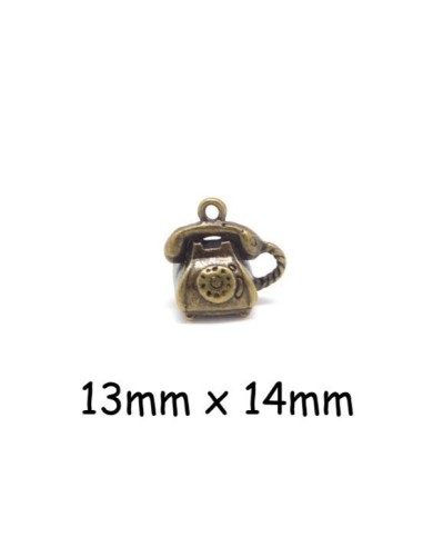 Petit téléphone bronze antique pas cher pour maison de poupée
