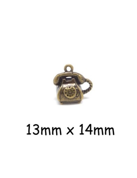 Petit téléphone bronze antique pas cher pour maison de poupée