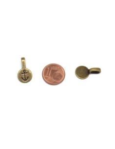 Breloque sequin ancre marine bronze en métal 2