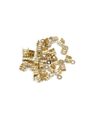Embout serre fil doré en métal pour cordon 2mm pas cher