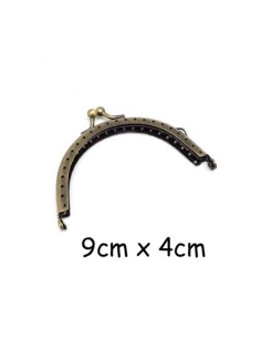 Fermoir porte monnaie en métal bronze 9 cm avec attache sur le côté