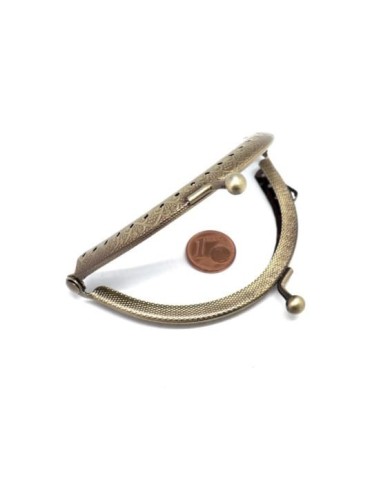 Fermoir sac clic clac bronze en métal travaillé 8cm