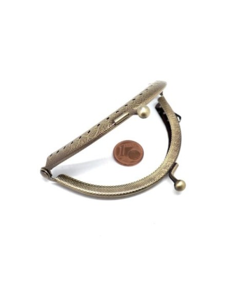 Fermoir sac clic clac bronze en métal travaillé 8cm