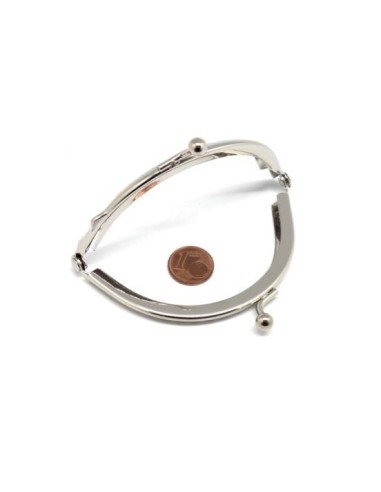 Fermoir sac en métal argenté 8cm pas cher