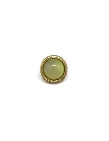 Perle passant doré avec cabochon opaque jaune à gros trou
