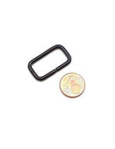 Boucle rectangulaire en métal noir vieilli pour sangle de sac cuir 20mm, anneau non soudé 2