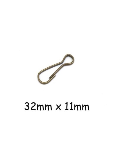 Crochet mousquetons bronze en métal 32mm pour porte clés