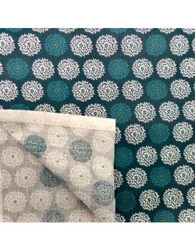 Tissu pour création lingette pas cher en 100% coton dans les tons de vert bleu