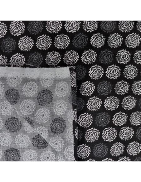 Tissu noir et blanc pour lingette réutilisable