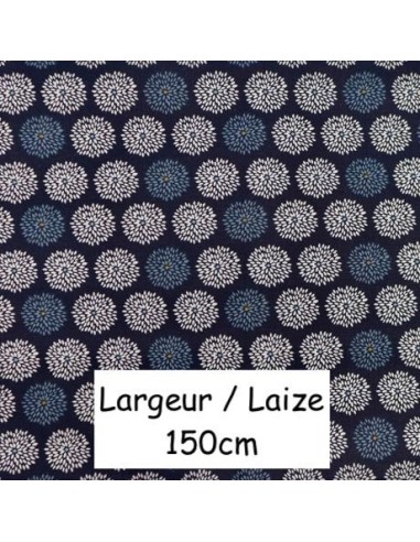 Tissu 100% coton bleu pour lingette réutilisable