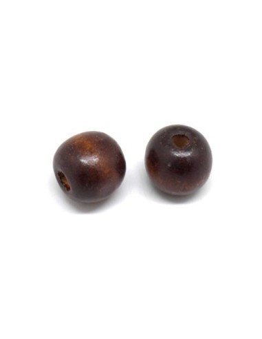 Perle 16mm en bois marron foncé pas chère