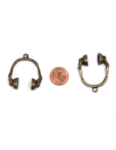 Pendentif écouteur bronze en métal vintage 2