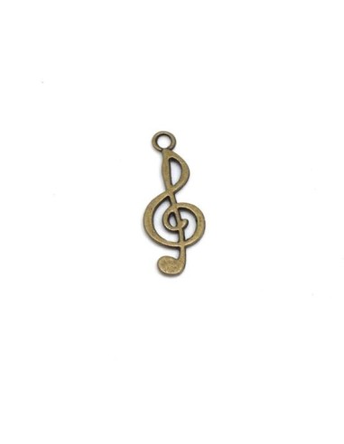 Charm note de musique bronze en métal 