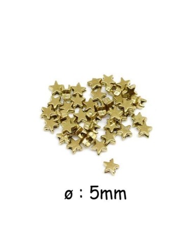 Mini perles étoiles 5mm doré en métal