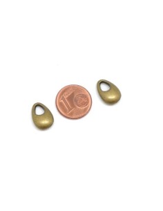 Breloque galet, goutte bronze en métal 13mm 2