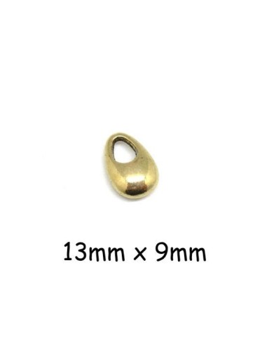 Pendentif pampille doré pâle en métal 13mm