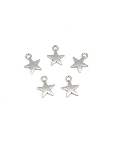 Charm étoile argenté en métal 14mm