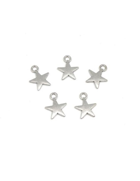 Charm étoile argenté en métal 14mm Charm étoile argenté en métal 14mm