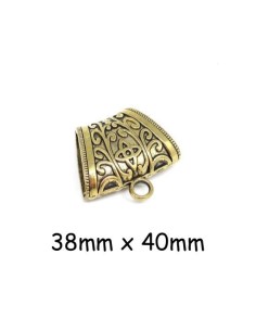 Grande bélière, support breloque doré en métal pour foulard