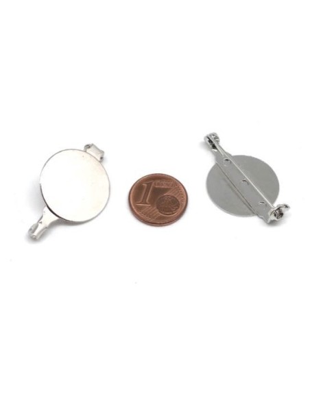 Support broche rond argenté 20mm pas cher Support broche rond argenté 20mm pas cher