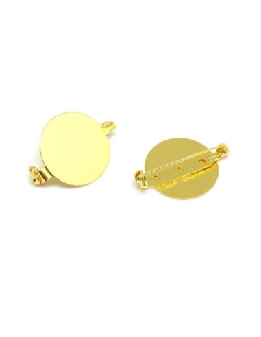 Support pas cher pour création de broche avec cabochon en métal doré