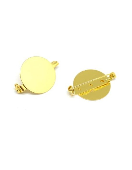 Support pas cher pour création de broche avec cabochon en métal doré