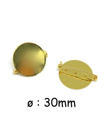 Support broche rond 30mm doré en métal Support broche rond 30mm doré en métal