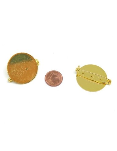 Support broche pas cher rond pour cabochon de 30mm